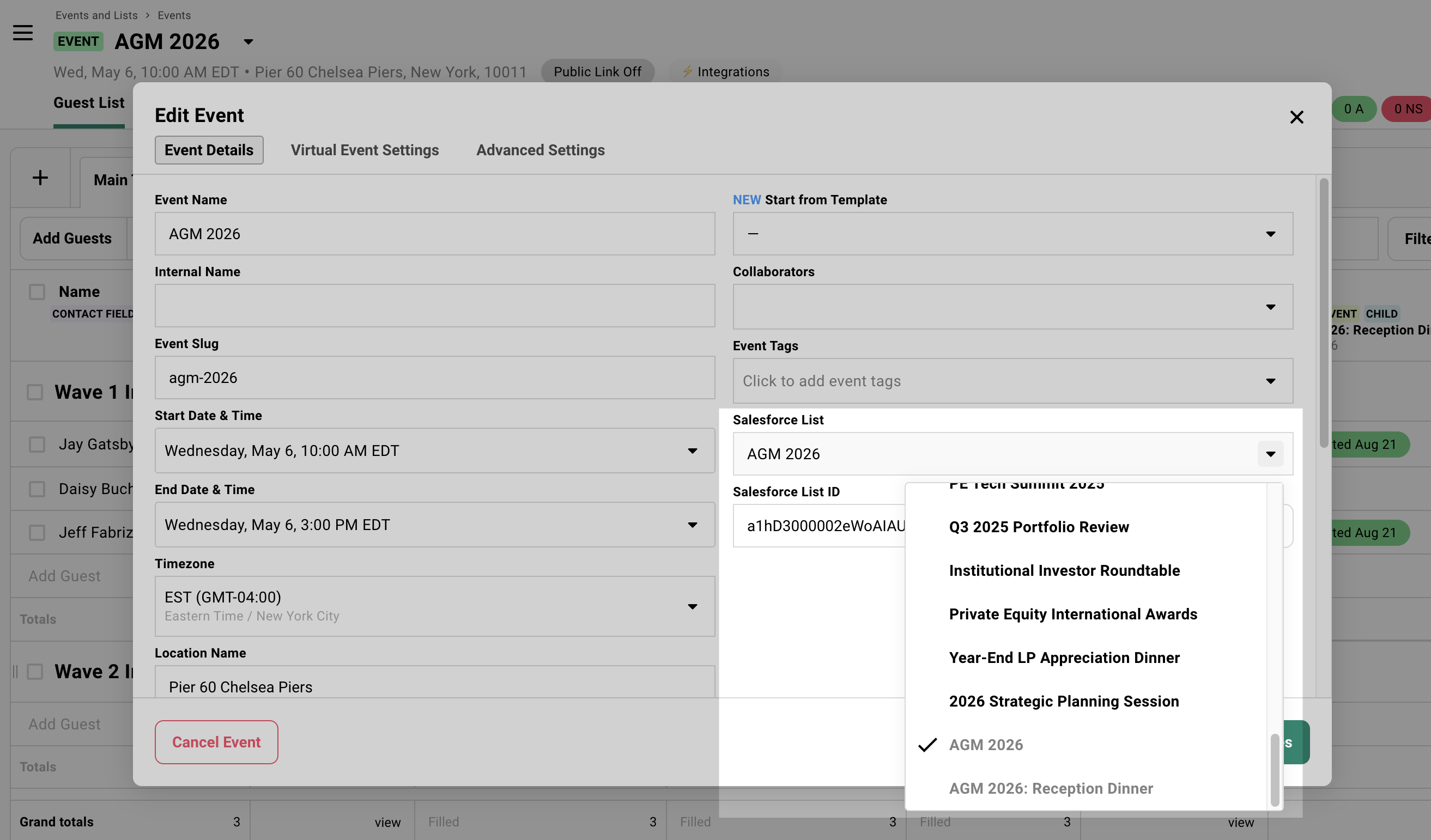 Event Details panel with Altvia Function dropdown showing available Functions to select